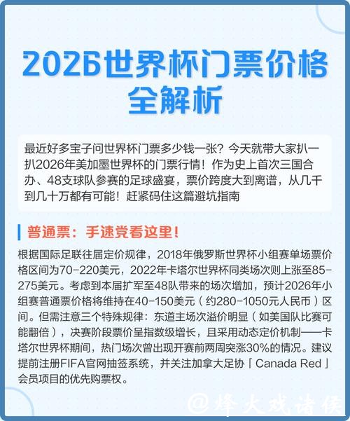 2026年美加墨世界杯门票价格预测与分析 2026年美加墨世界杯门票价格预测与分析